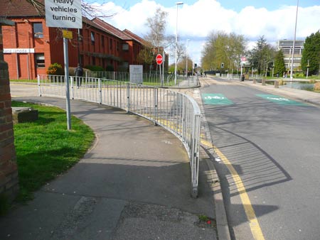 Guard rails to channel pedestrians