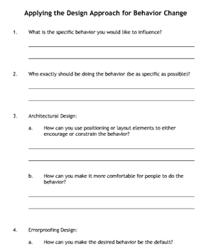 Design Approach worksheet by Nedra Kline Weinreich