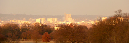 West London from Richmond Park - Trellick Tower in the centre