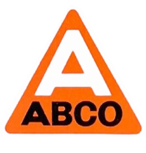 ABCO logo - orange triangle with white A and black ABCO text