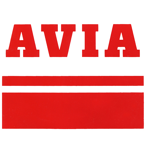 Avia logo - red stripes with red AVIA lettering