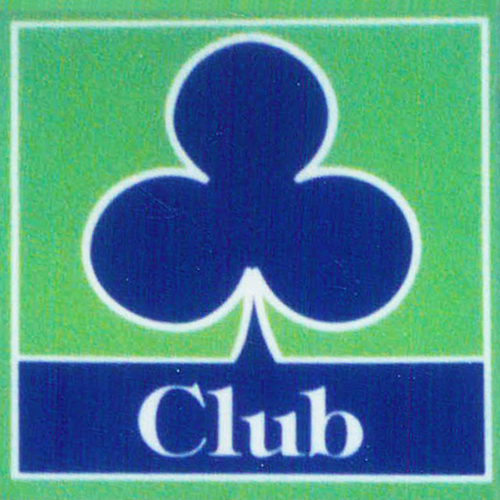 Club logo - blue ace of clubs on green background