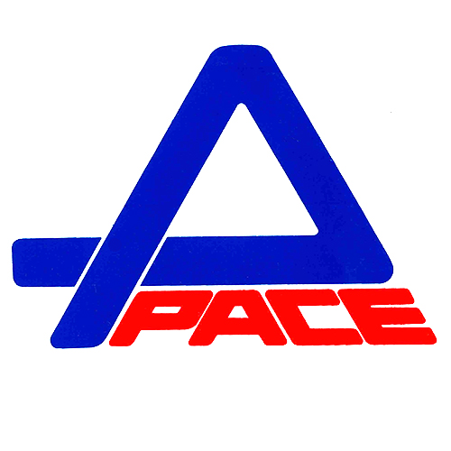 1970s-80s Pace logo - blue P with red text