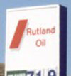 Rutland Oil logo with red diagonal stripe