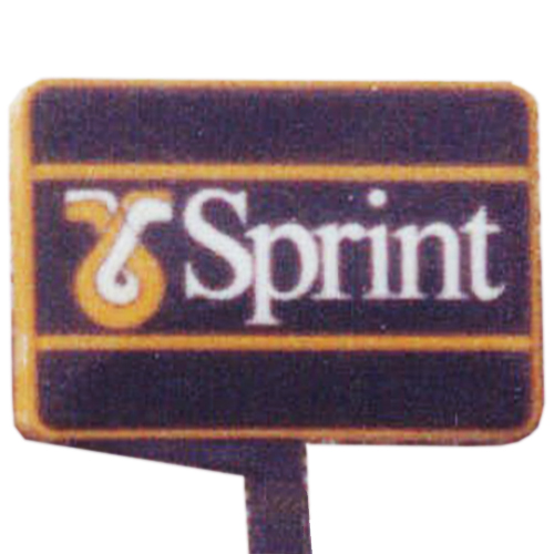 Sprint logo - dark blue background with yellow stripes and yellow and white racetrack