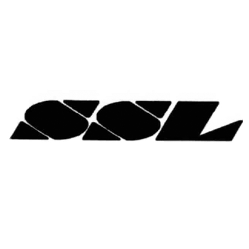 SSL logo - black and white version. Stylised letters