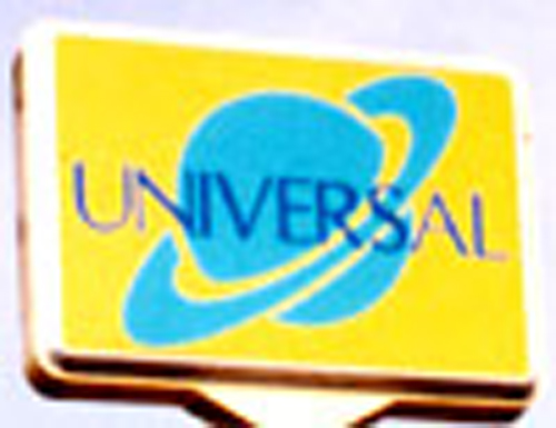 Universal logo - blue planet on yellow background