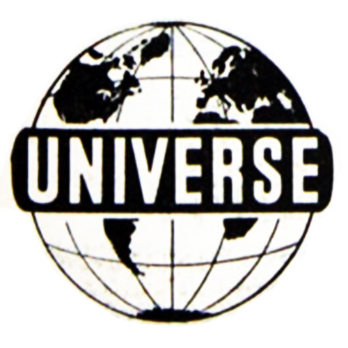 Universe logo - black and white - globe with Universe lettering