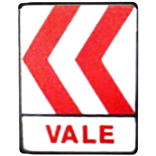 Vale logo - red left-pointing chevrons on white background