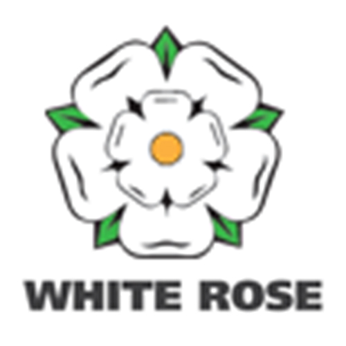 White Rose logo - Yorkshire rose with black text