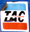 TAC logo — red, white, blue, black