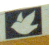 Dove logo with white dove on blue background