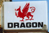 Dragon logo with red dragon on white backgorund