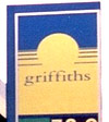 Griffiths logo with yellow sun on blue background