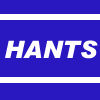 Hants logo with blue background and white text