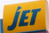 Jet logo with yellow background and medium blue text