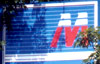 Margram logo, red and white M on blue background